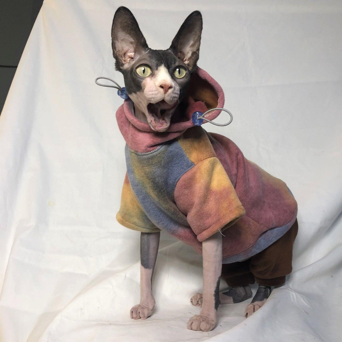 Cozy Pet Lovers' Tie-Dye Hooded Sweater For Autumn And Winter