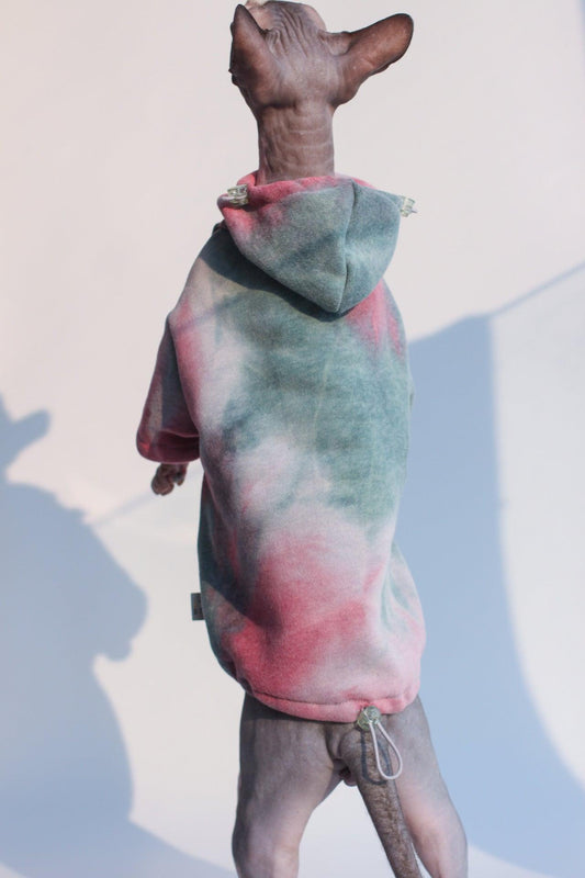 Cozy Pet Lovers' Tie-Dye Hooded Sweater For Autumn And Winter